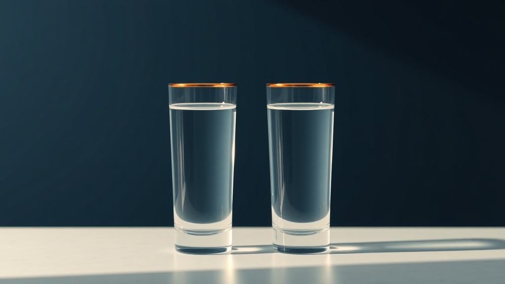 Two separate cups side by side, illustrating that sharing does not transmit tonsil stones