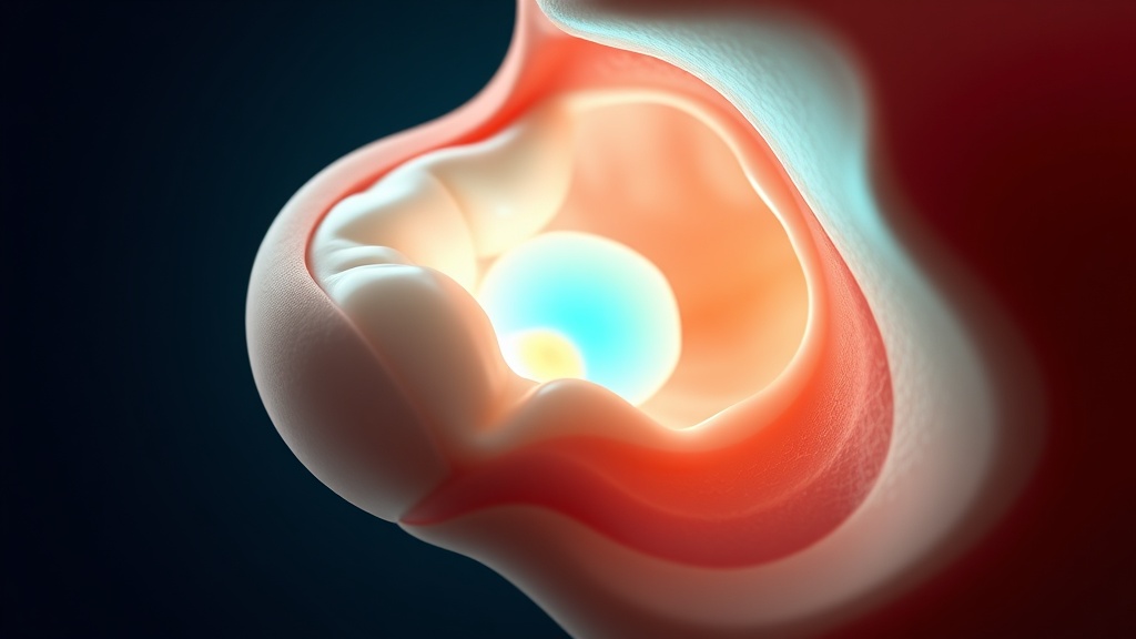 Conceptual illustration of a healing tooth socket with a protective blood clot