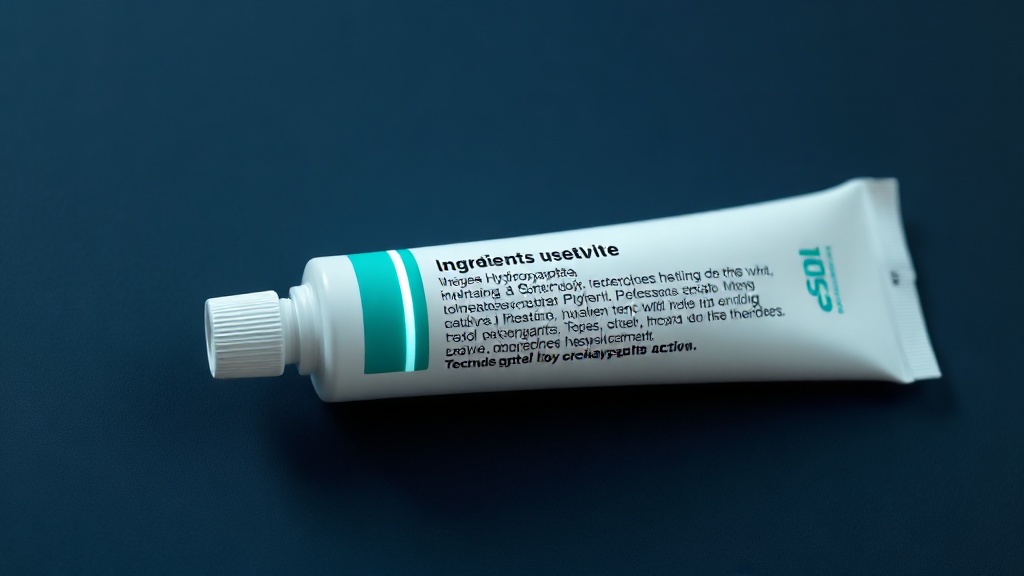 A toothpaste label with the hydroxyapatite active highlighted and buzzwords faded