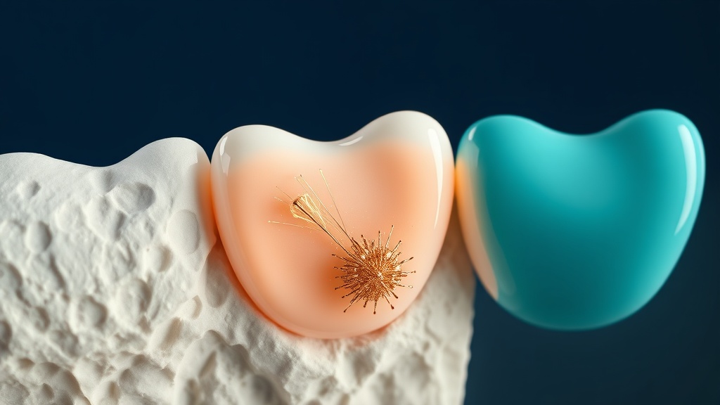 A stylised enamel surface being rebuilt as mineral is re-deposited over time