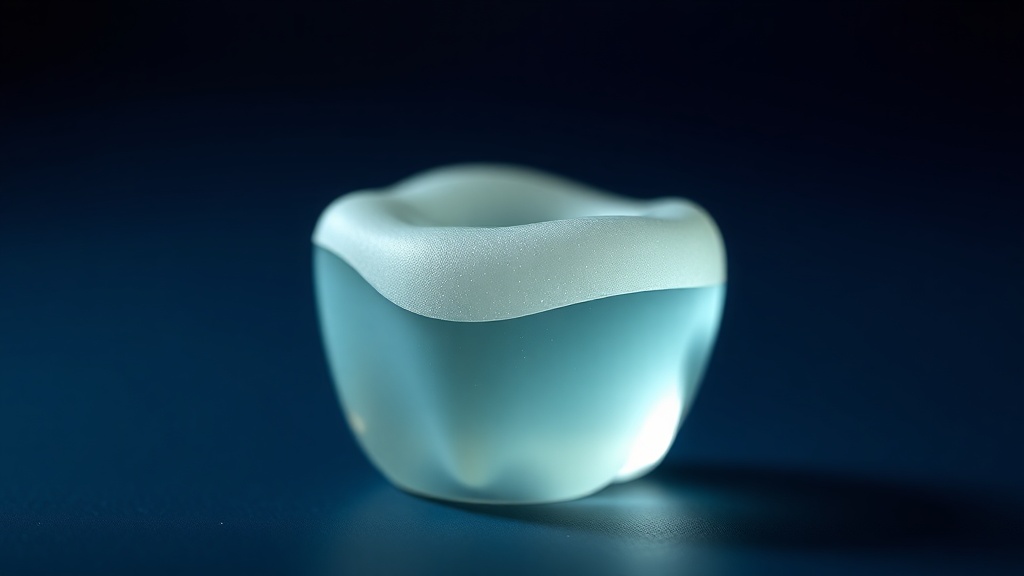 A thin luminous film of toothpaste left resting on a tooth surface overnight