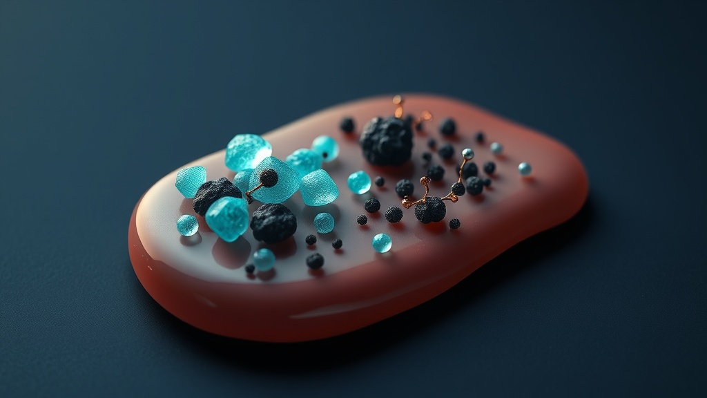 Conceptual illustration of beneficial bacteria crowding out odour bacteria on the tongue