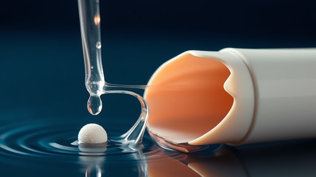 A low-pressure water stream gently clearing debris from a deep tonsil crypt