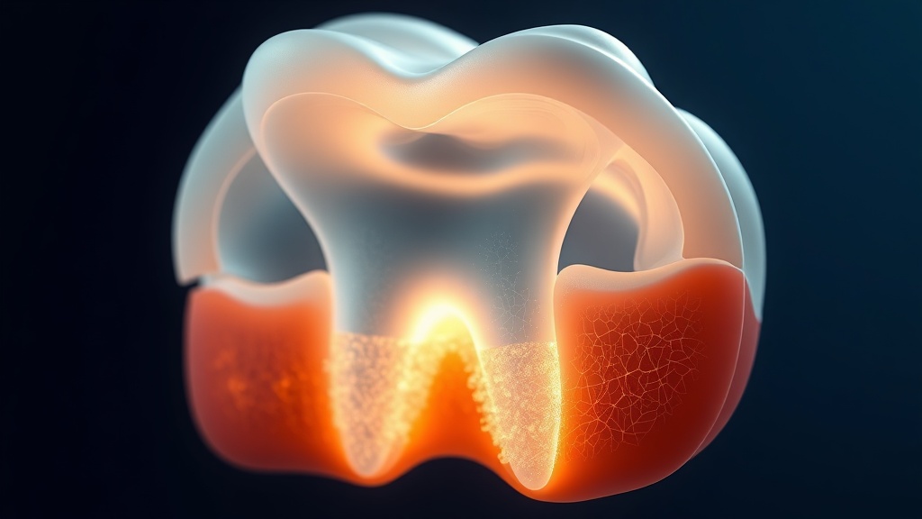 Conceptual cross-section of a developing tooth with a hypomineralised porous band beneath the enamel surface
