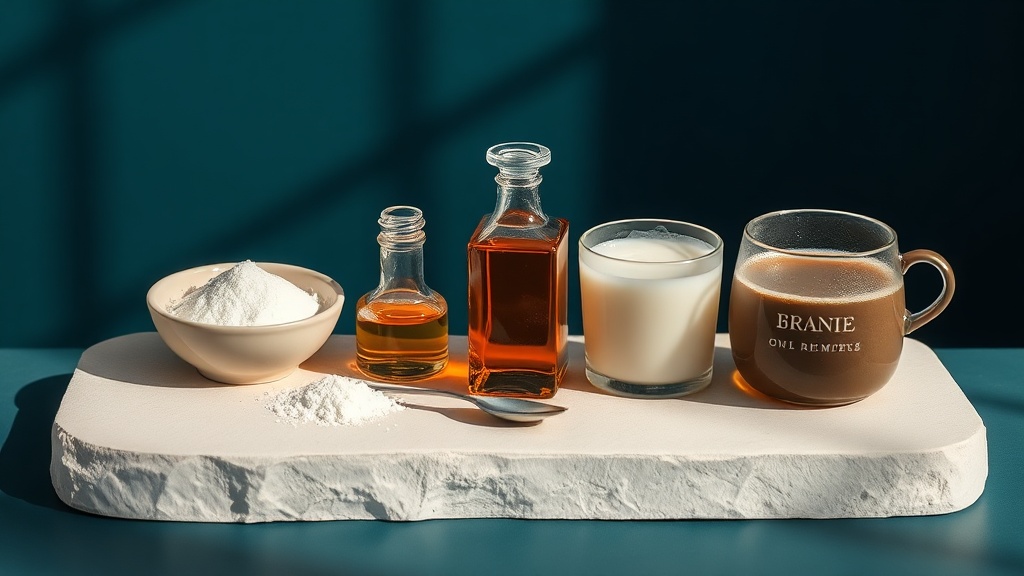 A calm line-up of kitchen home remedies with one gently flagged as risky