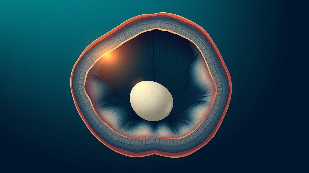 A small tonsil stone resting loosely and painlessly inside a tonsil crypt