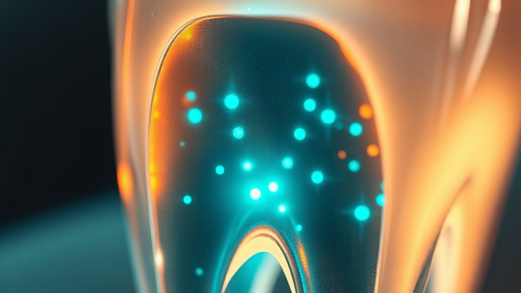 Peroxide diffusing through translucent enamel toward the dentine core of a tooth