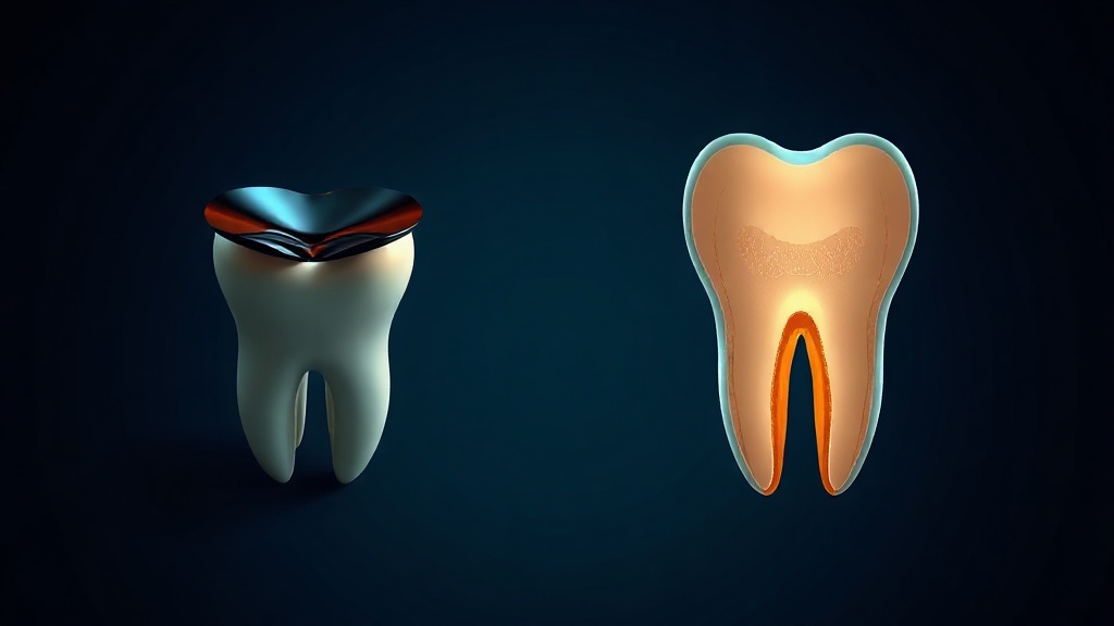 Illustration contrasting surface stain removal with internal tooth color