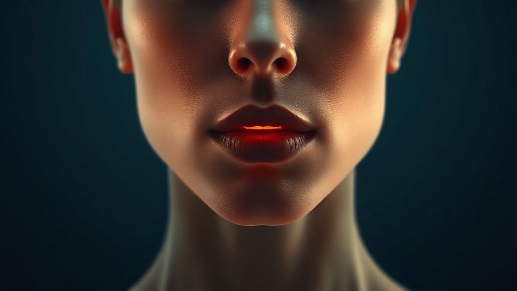 Conceptual illustration of the masseter jaw muscle thickening and widening the lower face