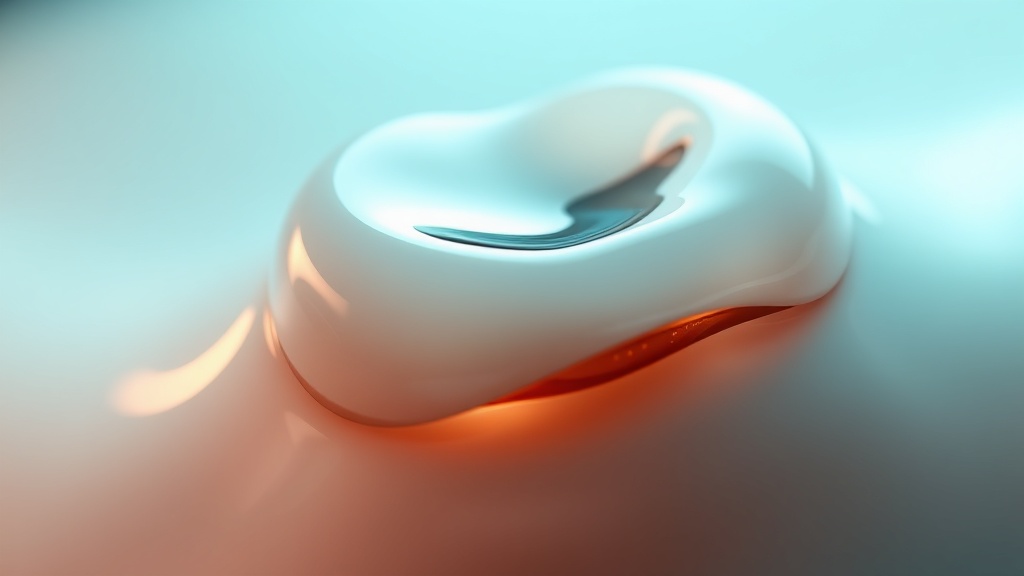 A clear whitening gel spreading over a tooth surface as dark surface stain lifts away