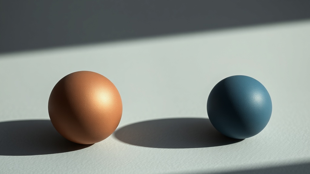 Two small silicone resistance jaw-exerciser balls of differing firmness on a clean matte surface