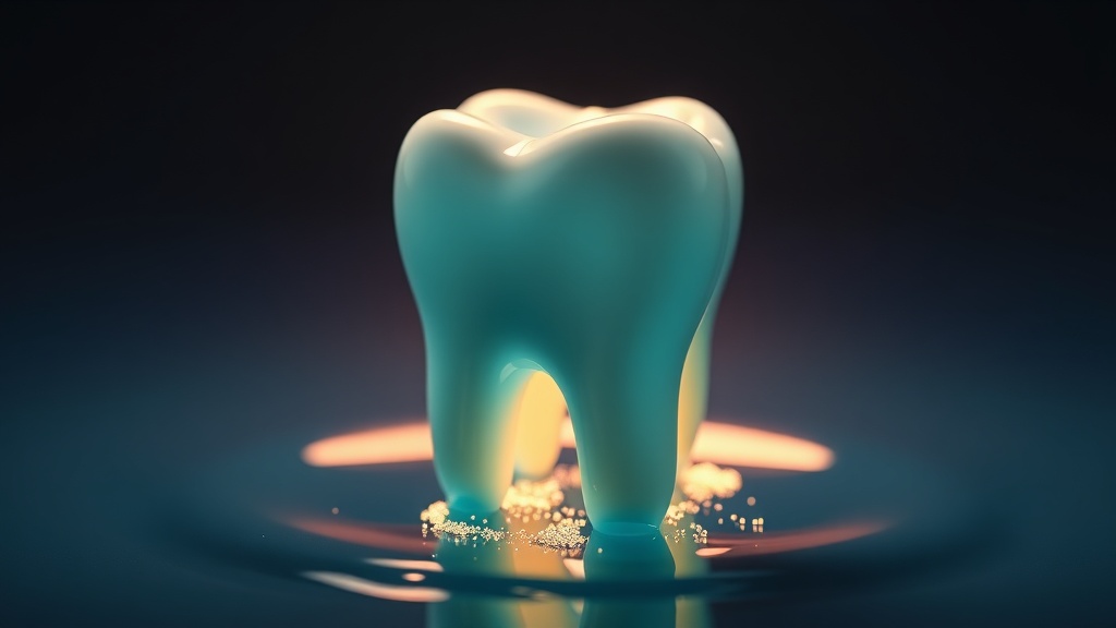 Illustration of saliva carrying mineral particles to a tooth surface