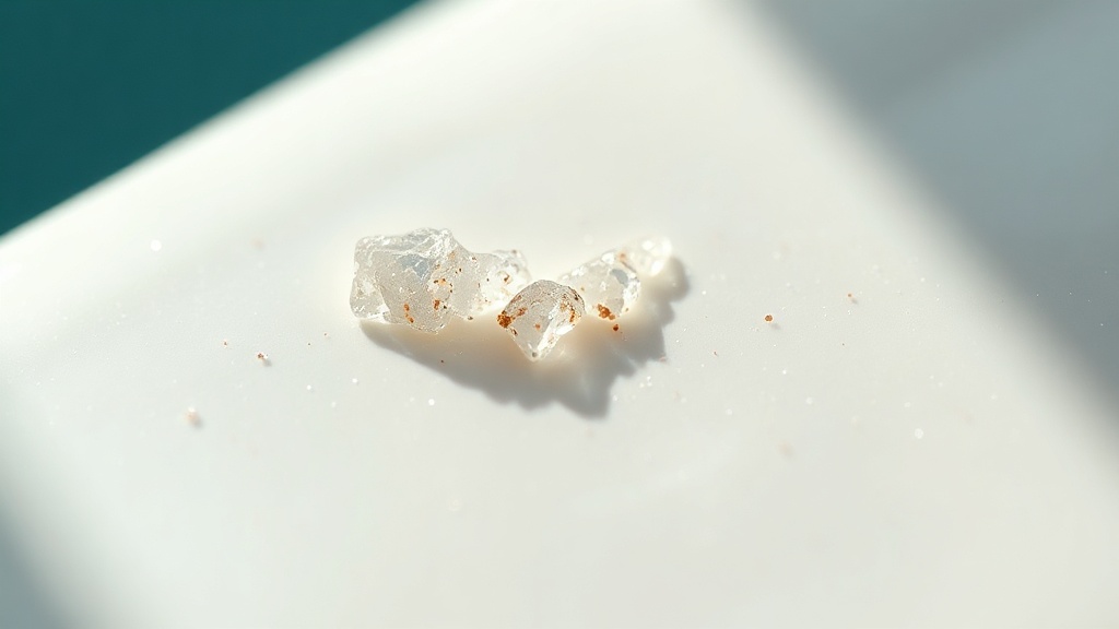 Enamel surface remineralizing as fine mineral crystals settle back onto it