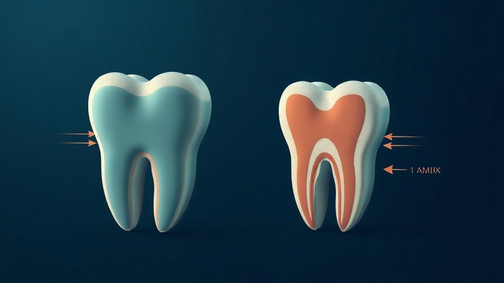 A tooth with wear patterns from diet acids versus reflux, conceptual