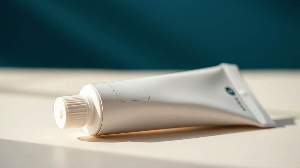 Close still-life of a toothpaste tube turned to show its active-ingredient panel