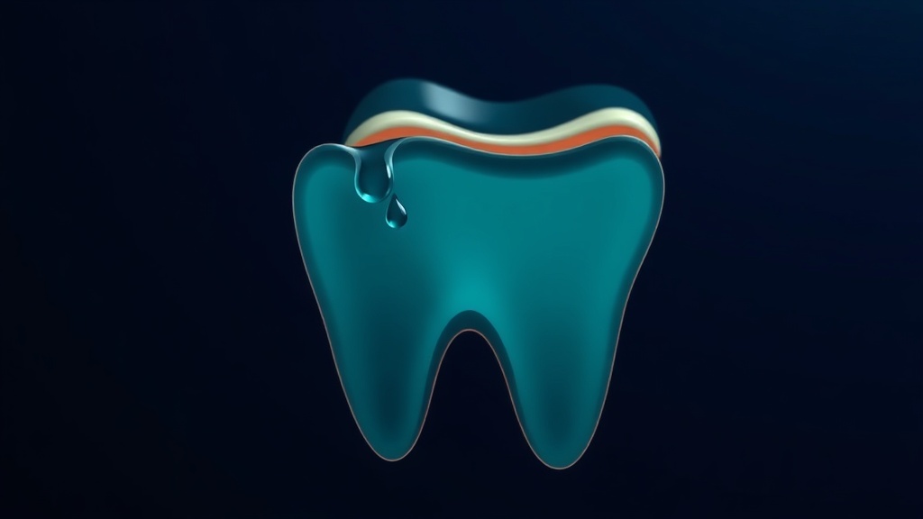 Cross-section showing enamel thinning from repeated acid exposure
