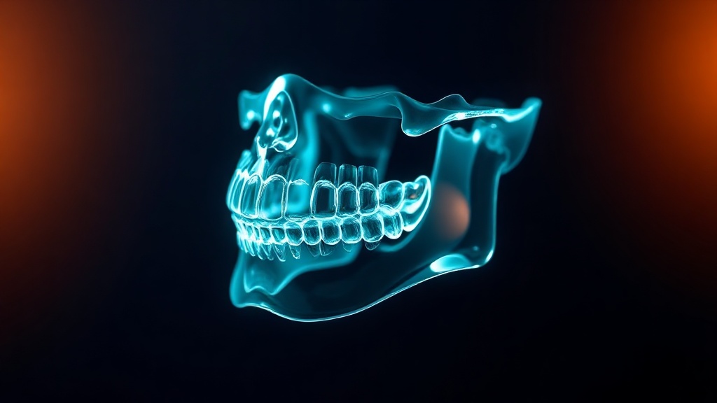 Illustration of the broad chewing muscle layered over the fixed jaw bone