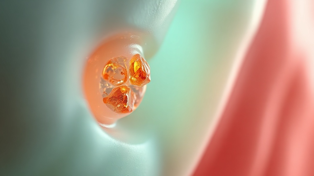 Conceptual image of mineral crystals rebuilding a tooth enamel surface