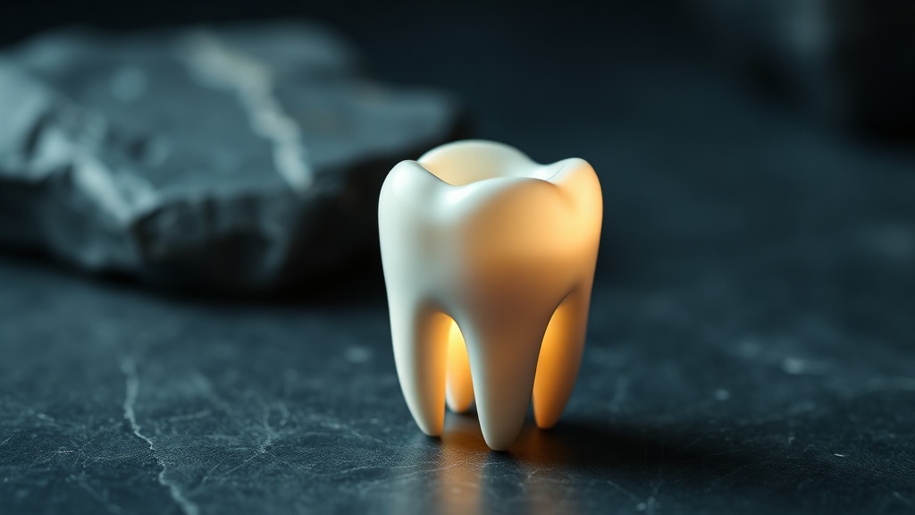 A glowing tooth model where a soft brush lifts a translucent film of surface stain, revealing brightness beneath