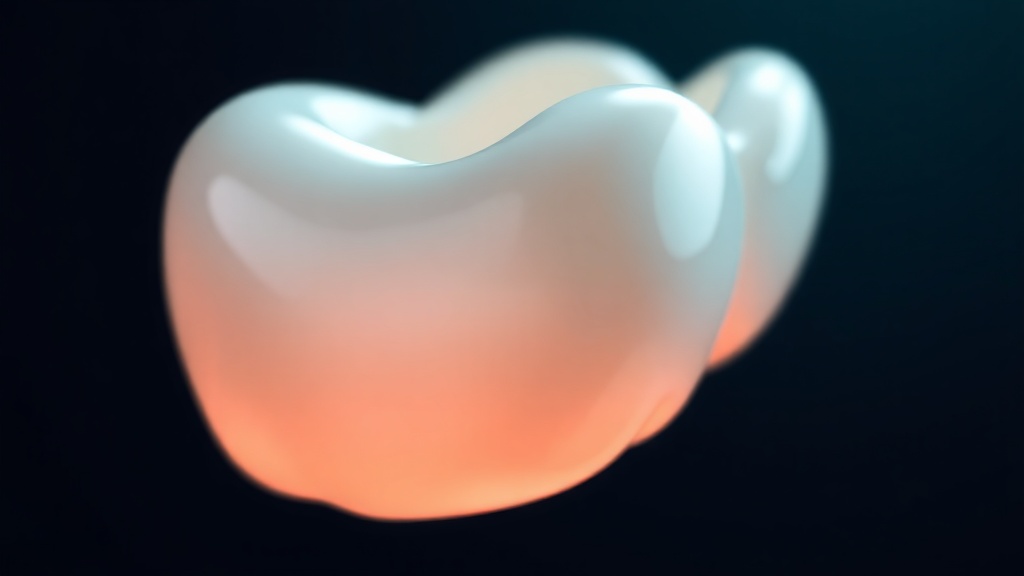 Conceptual dimensional image of a gumline being reshaped around teeth