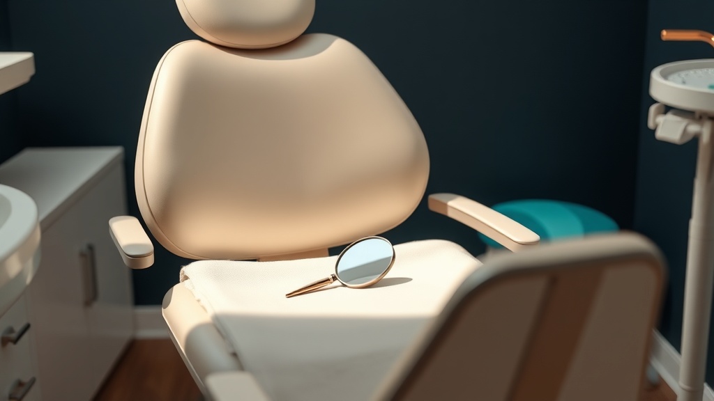 A calm dental consultation setting in warm editorial light