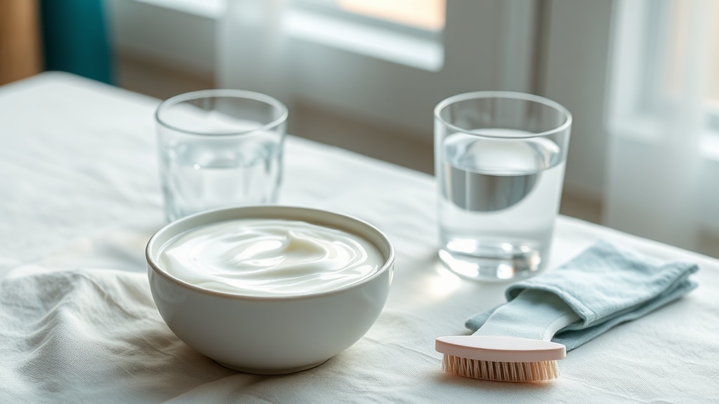 Calm still-life of soft recovery foods and a soft toothbrush after gum surgery