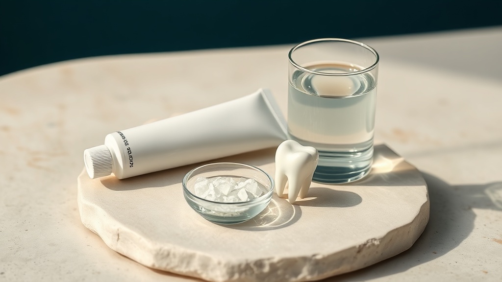 A calm still-life of a natural remineralization routine