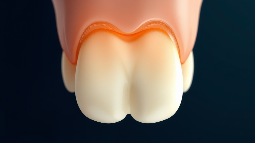 Cross-section illustration of composite bonding layered over natural enamel on a front tooth