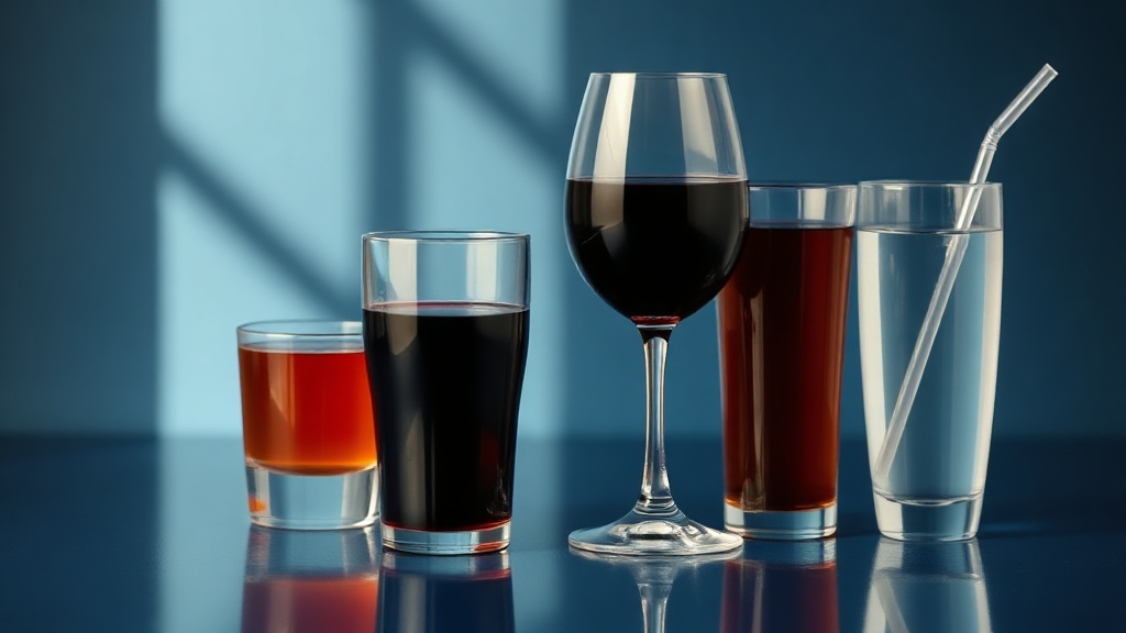 Red wine, coffee and tea beside a glass of water with a straw — the everyday drinks that re-stain whitened teeth