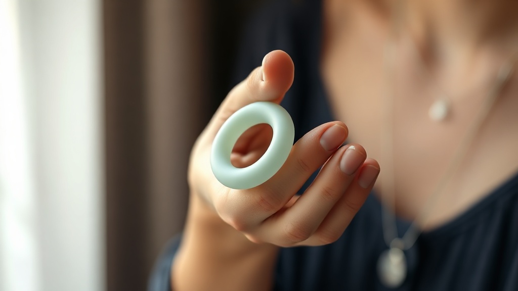 An adult hand offering a clean chilled silicone teething ring