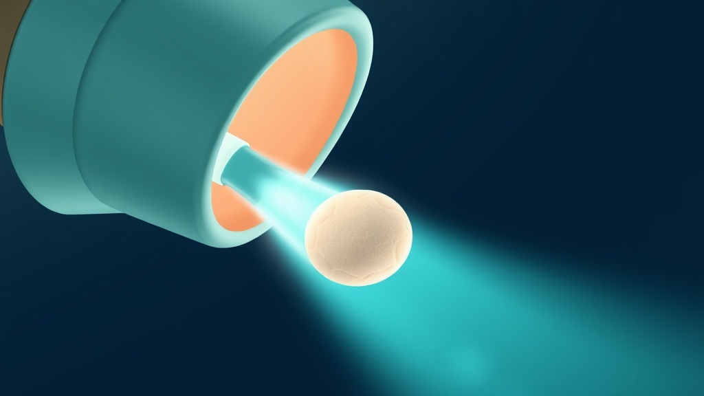 A gentle water stream lifting a tonsil stone free from below