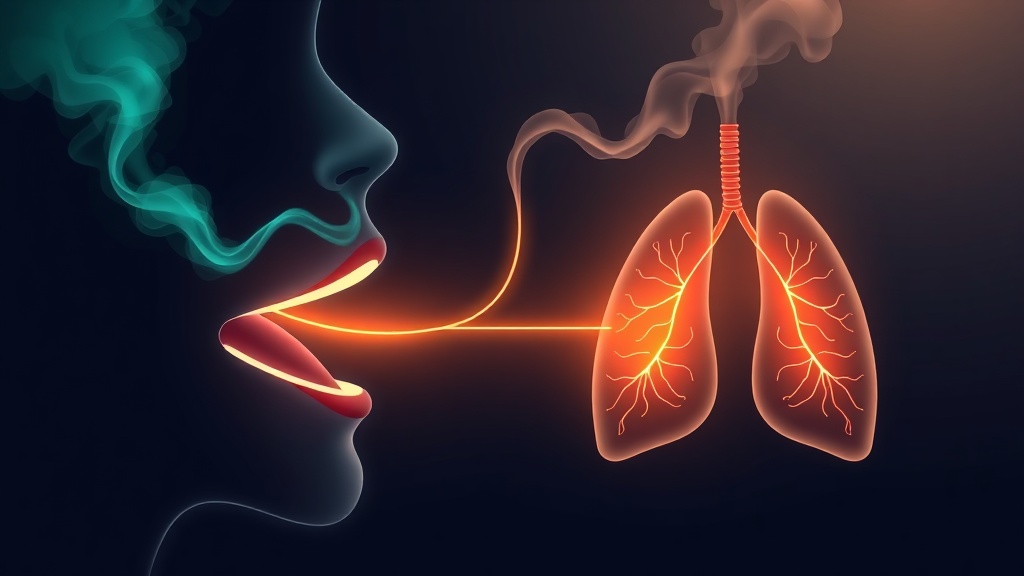 Diagram showing garlic breath from two sources: the mouth and the lungs via the bloodstream
