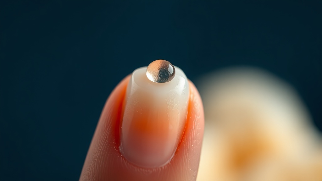 A nightly leave-on smear of desensitizing paste on a fingertip