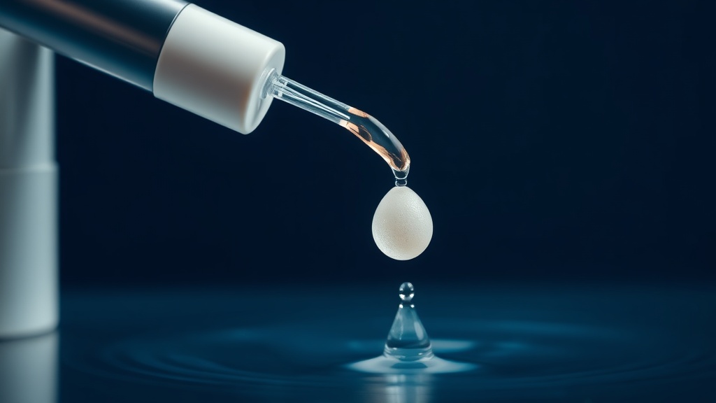A gentle low-pressure water stream lifting a tonsil stone out of a crypt