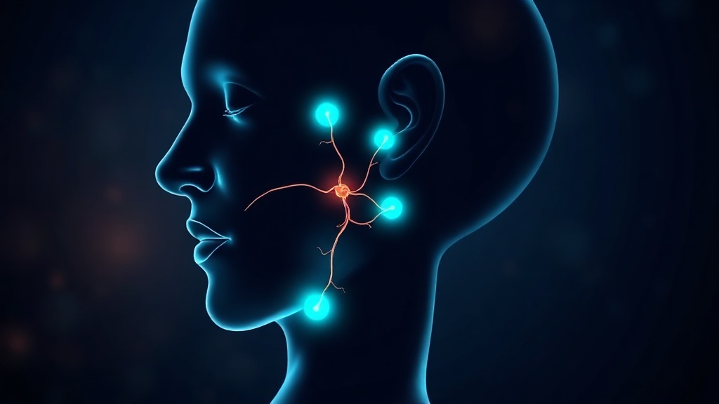 Illustration of the salivary reflex with the major glands lighting up in response to chewing