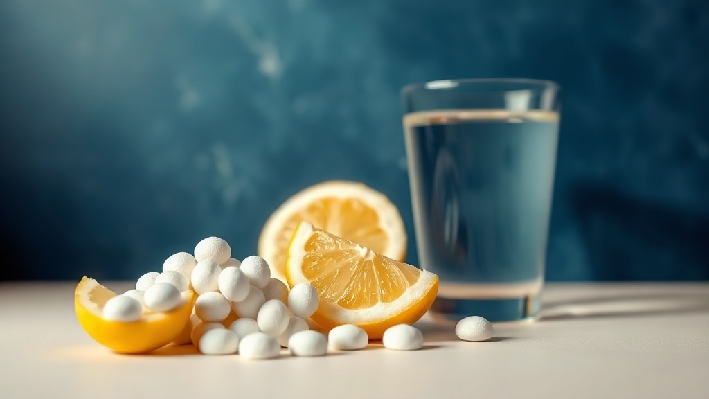 Sugar-free lozenges, a lemon wedge and a glass of water as natural saliva stimulants