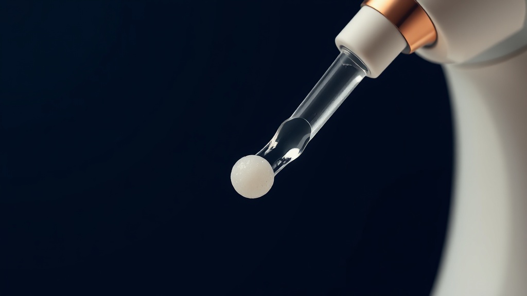 A low-pressure water stream clearing a tonsil stone from the front