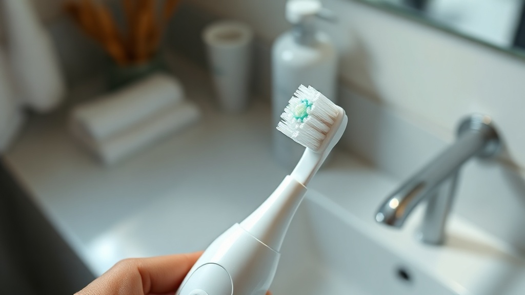 A soft powered toothbrush loaded with whitening toothpaste for gentle surface-stain removal