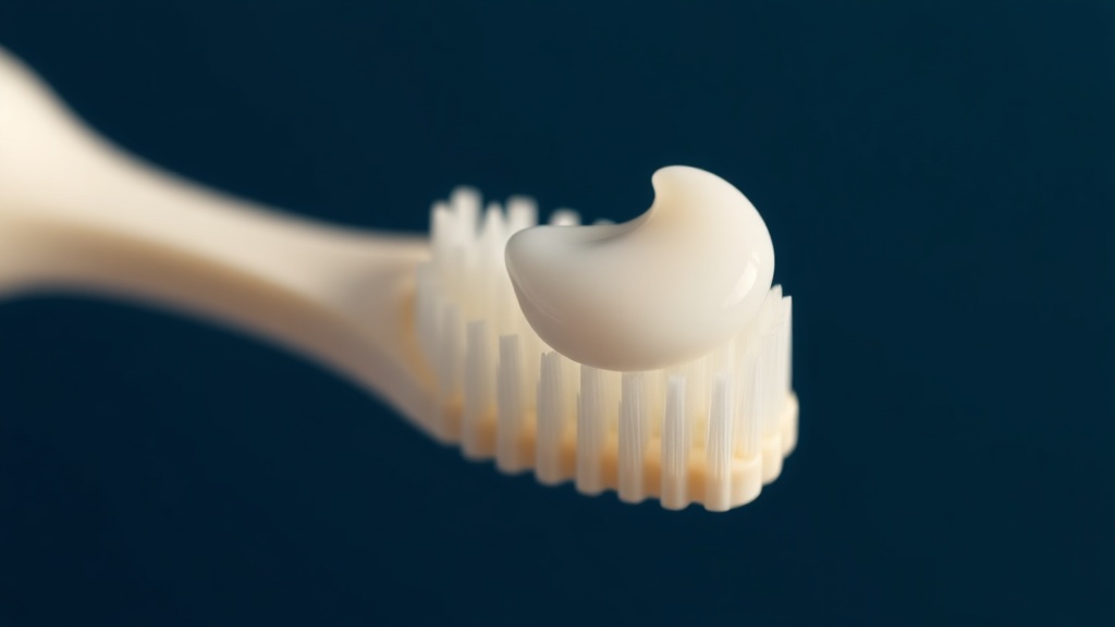 A pea-sized amount of toothpaste representing sensible fluoride use