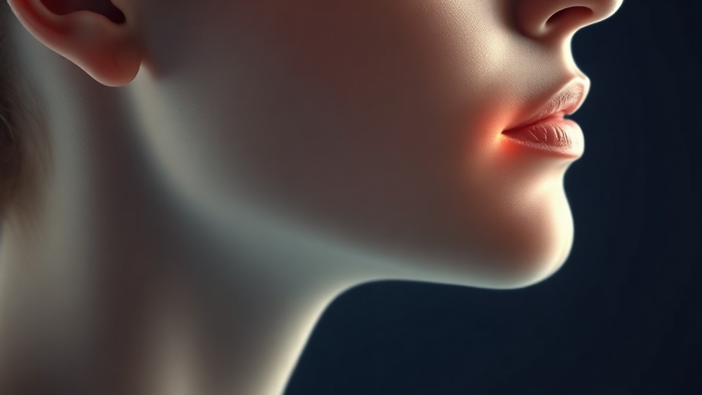 A conceptual illustration of one side of the lower face with pathways converging on the jaw joint from muscle, joint and tooth
