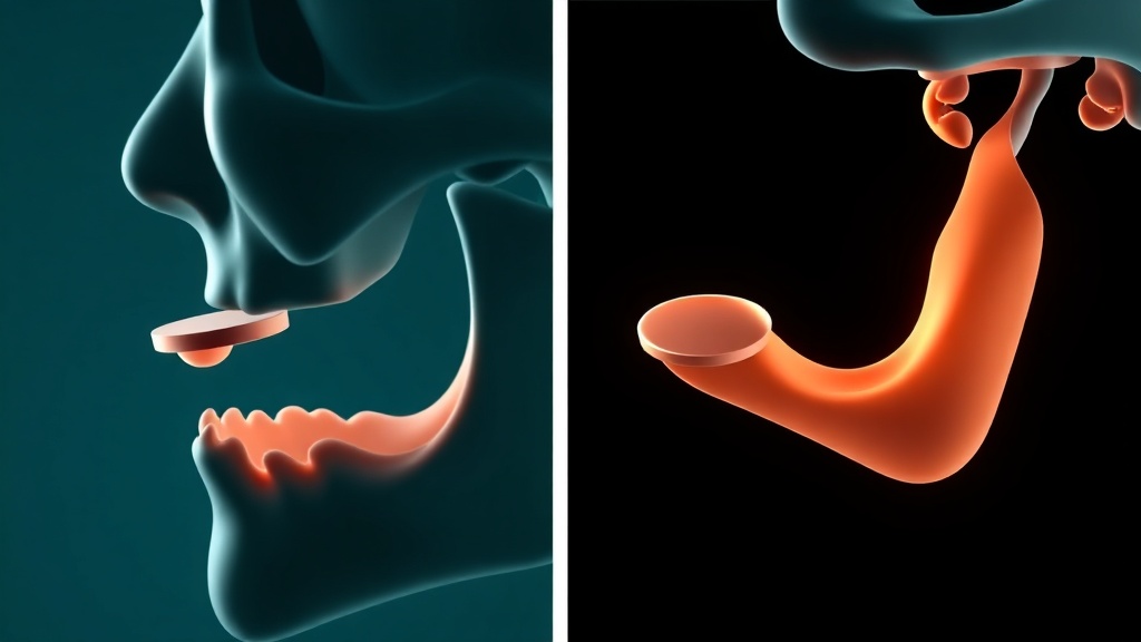 Two-stage illustration of the jaw disc slipping forward then being recaptured as the mouth opens
