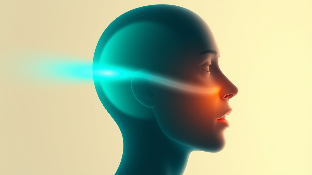Conceptual illustration comparing filtered nasal airflow with unfiltered mouth airflow through a stylised human head