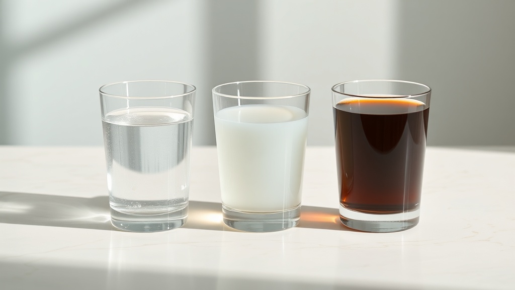 Conceptual illustration of three rinse levels from salt water to soothing to medicated