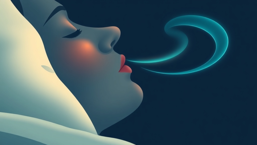 Illustration showing how sealed lips redirect airflow through the nose overnight