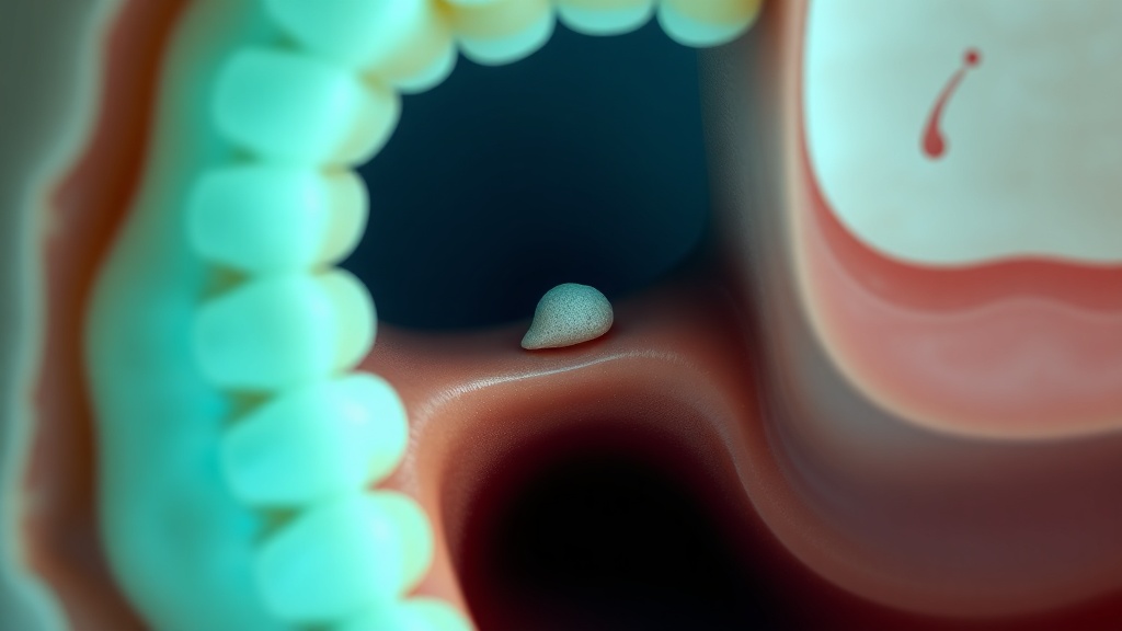 Diagram of the mouth showing which zones hygiene reaches versus the tonsil crypt