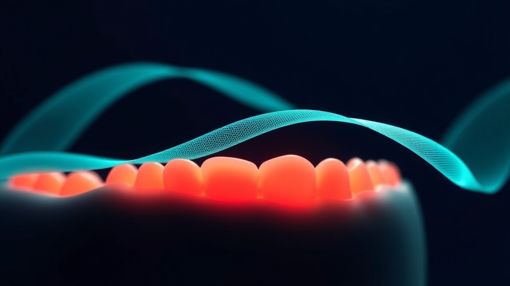 Warm dimensional concept of a pregnancy gum margin, inflamed but calm-able with care
