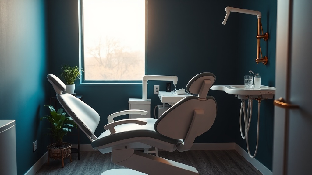 A reassuring dental chair in soft calm light