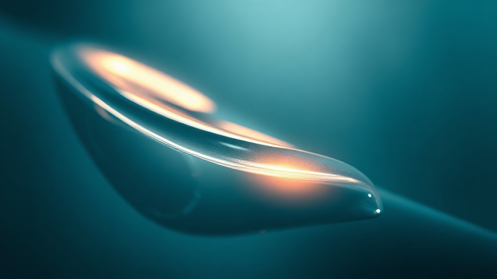 A thin luminous film of clear moisturizing gel spreading across a curved surface