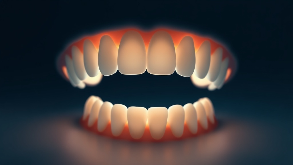 Conceptual dimensional image of a mouth divided into four quadrants