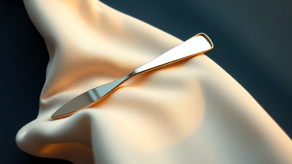 A dental mirror and periodontal probe arranged in warm editorial light